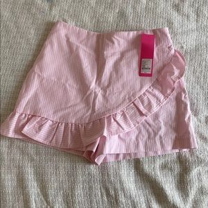 Lilly Pulitzer Faye Skort Seersucker Pink 00 NWT